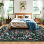 Area Rug Living Room Rugs: Floral 5x7 Washable Rug Vintage Soft Boho Non-Slip - Image 3