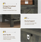 knoworld Buffet Sideboard with Storage Farmhouse with 4 Doors, Dining Room - Image 8