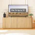 Fluted TV Stand for TVs Up to 75 Inch, Mid Century Modern TV Console for Living - Image 6