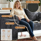 Loveseat Sofa Bed, Convertible Silky Velvet 5-in-1 Foldable Boneless Sleeper - Image 5