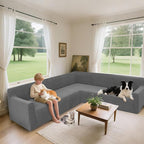 Arfntevss Stretch Sectional Couch Covers L Shaped Corner Sectional Sofa Cover - Image 2