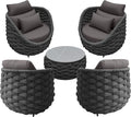 TWT Aluminum Outdoor Patio Furniture Set, Dark Grey by TWT