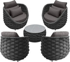 TWT Aluminum Outdoor Patio Furniture Set, Dark Grey by TWT