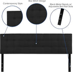Flash Furniture Bedford Tufted Upholstered King Size Headboard in Black Fabric - Image 3
