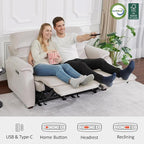MCombo 61.6'' Wall Hugger Power Loveseat Recliner, Reclining Loveseat - Image 6