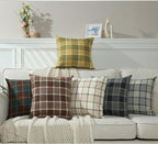 Stellhome Pack of 2 Linen Buffalo Check Decorative Fall Throw Pillow Covers - Image 6