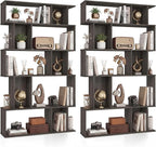 Giantex 5-Tier Bookshelves Set of 2, 10-Cube Geometric Bookcase by Giantex