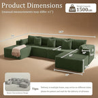 138" Cloud Sectional Couch, Comfort U Shaped Sofa - Image 2