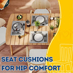 AAAAAcessories D-Shaped Chair Cushions, Machine-Washable Cover, INatural Linen - Image 8