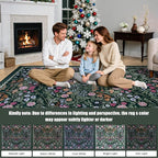 Area Rug Living Room Rugs: Floral 5x7 Washable Rug Vintage Soft Boho Non-Slip - Image 9