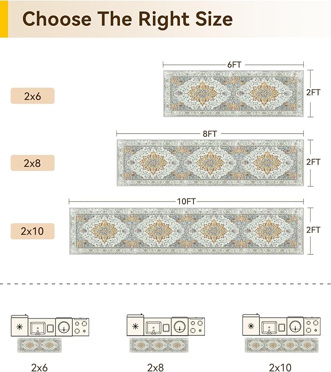 RELEANY Area Rugs 2'x8' Runner Rug Non Slip Washable - Image 2