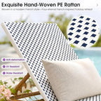PURPLE LEAF Patio Chaise Lounge French Outdoor Lounger 1 Piece Matte Teak Grain - Image 3