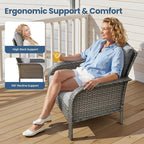 Wicker Patio Furniture Set High Back Loveseat Sofa Couch Armchair Coffee Table - Image 3