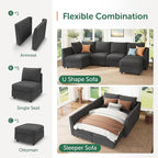 HONBAY Modular Sectional Sofa L Shaped Sectional Couch - Image 4