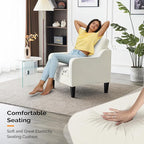 VINGLI Mid Century Modern Accent Chairs Set of 2, Comfy Armchair Chenille Sofa - Image 5