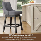 YaFiti Swivel Bar Stools Set of 4, 26 Inch Counter Height Bar Stools - Image 6