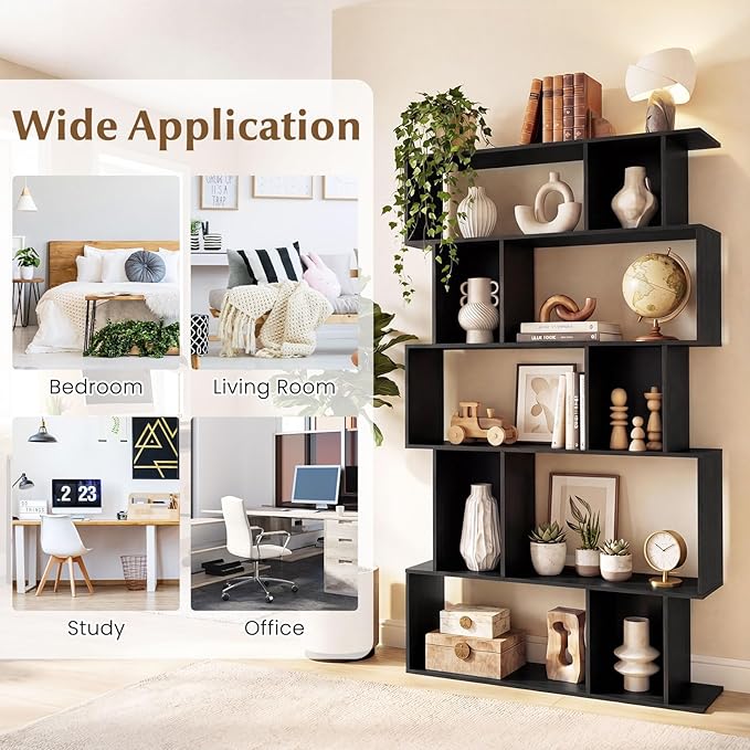 Giantex 5-Tier Bookshelf, 10-Cube Geometric Book Case - Image 6