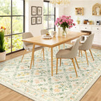 Area Rug Living Room Rugs: Floral 5x7 Washable Rug Vintage Soft Boho Non-Slip - Image 4