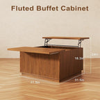 2-Piece Fluted Living Room Set Includes 31.5" Fluted Lift Top Coffee Table - Image 3