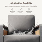 Aoxun Aluminum Outdoor Patio Furniture Set, 2 Seats Metal Sectional Patio - Image 5
