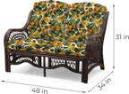 Malibu Lounge Loveseat Sofa Natural Rattan Wicker Handmade Design - Image 2