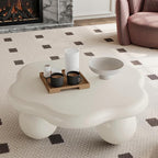 35" Cloud Coffee Table with 3 Ball Legs, Modern Minimalist Petal Center Table - Image 4