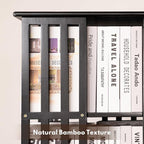 YOWOS Rotating Bookshelf Tower, 360° Display Spinning Bookcase, Bamboo - Image 8