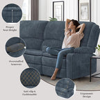 Yolsali Manual Reclining Sectional Sofa Set, 7 Seats Soft Fabric Recliner - Image 5