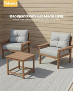 HDPE 4 Piece Patio Furniture Set, All-Weather Outdoor Couch - Image 7