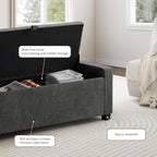 GRAINELL Storage Ottoman Bench, Upholstered Tufted Bedroom Bench - Image 5