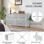 5-Drawer Dresser for Bedroom, Anti-Tip Wide Storage Organizer Fabric Chest of - Image 4