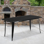 Flash Furniture Charis Commercial Grade 31.5" x 63" Rectangular Black Metal - Image 2