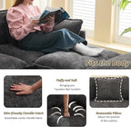 111'' Sectional Cloud Deep Seat Couch, Oversized Chenille U Shaped Sectional - Image 4
