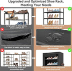 LANTEFUL Narrow Shoe Rack with Cover 10 Tier Tall Shoe Rack Organizer Large - Image 7