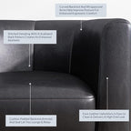 BELLEZE Accent Barrel Chair, Linen Round Chair Club Tub Sofa Corner Chair - Image 5