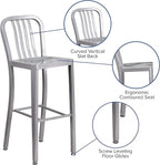 Flash Furniture Commercial Grade 30" High Silver Metal Indoor-Outdoor Barstool - Image 4