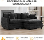76'' Cloud Deep Seat Loveseat Sofa, Upholstered Chenille Modular 2-Seats - Image 7