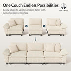 HERA'S HOUSE 124" Modular Sectional Sofa, Oversized U Shaped Couches - Image 7