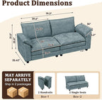 Modern Loveseat Sofa Chenille Cloud Couch - Image 2