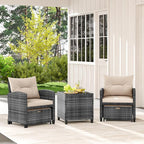 Tangkula 5 Pieces Patio Conversation Set, PE Wicker Rattan Outdoor Furniture Set - Image 3