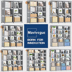 Mavivegue Bookshelf, 18 Cube Storage Organizer, Extra Large Book Organizer - Image 6