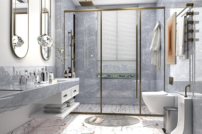 Marble Contact Paper 15.7" x 393" Grey Wallpaper Marble Peel and Stick Wallpaper - Image 4