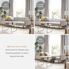 mopio Aaron 76.8" Couch, Small Futon Sofa Bed, Mid Century Modern Futon Couch - Image 5