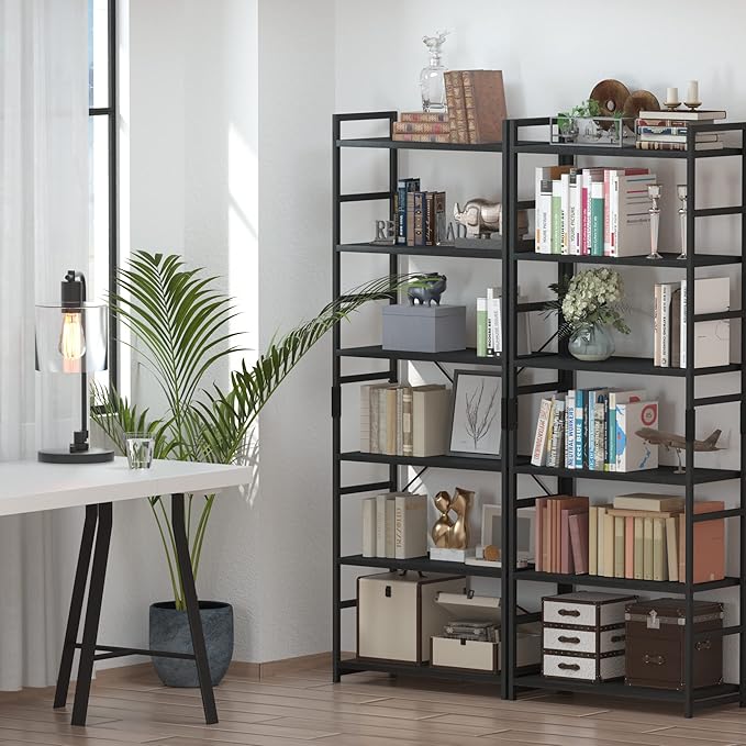 NUMENN 6 Tier Bookshelf, Tall Bookcase Shelf Storage Organizer, Modern Book - Image 5