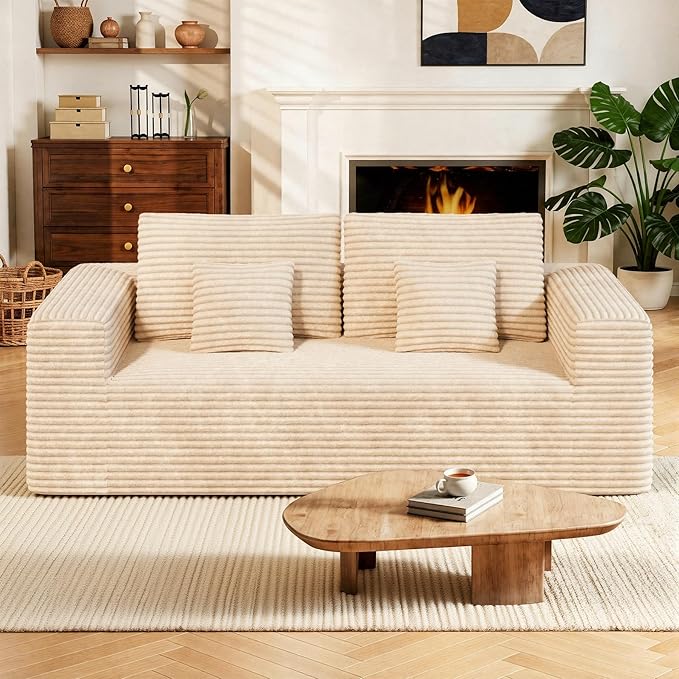 Luxanimarion 80'' Modern Cloud Loveseat Sofa, No Assembly Required Deep Seat by Luxanimarion