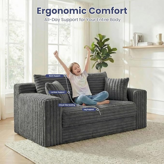 3-in-1 Convertible Sofa Bed: Boneless Loveseat Sleeper & Folding Couch Bed - Image 6