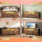 WLIVE 75.5" TV Stand for 65, 85 Inch TV, Dresser for Bedroom - Image 4