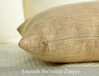 Stellhome Set of 2 Decorative Linen Throw Pillow Covers Square Farmhouse Burlap - Image 3