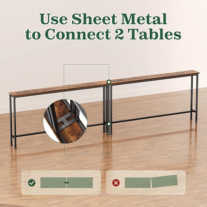 SUPERJARE 102.4 Inch Sofa Table - Image 9