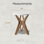 Pedestal Farmhouse End Table Set of 2, Distressed Top - Image 3